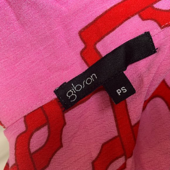 Gibson x Hi Sugarplum! Women's Short Sleeve Button Front Shirt Size Small PETITE - Picture 4 of 5